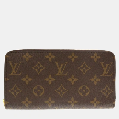 Pre-owned Louis Vuitton Brown Monogram Canvas Zippy Wallet