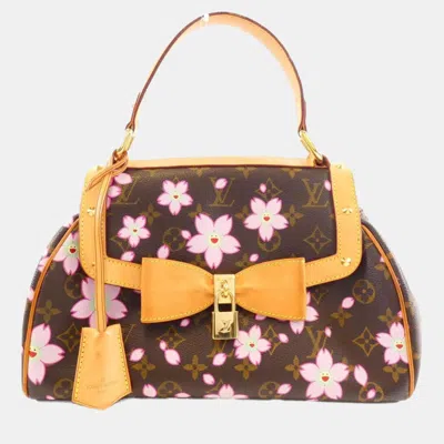 Pre-owned Louis Vuitton Brown Monogram Cherry Blossom Sac Retro Pm Handbag