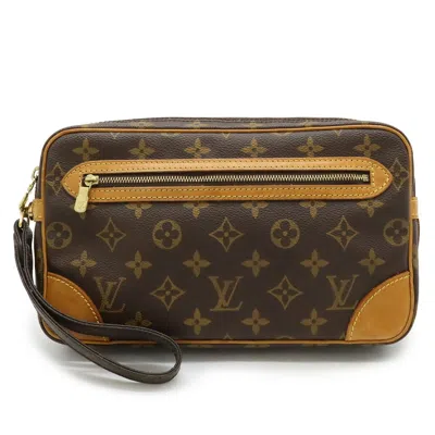 Pre-owned Louis Vuitton Brown Monogram Clutch Bag Handbag ()