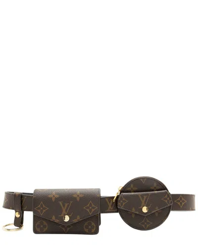 Pre-owned Louis Vuitton Brown Monogram Coated Canvas & Leather Belt