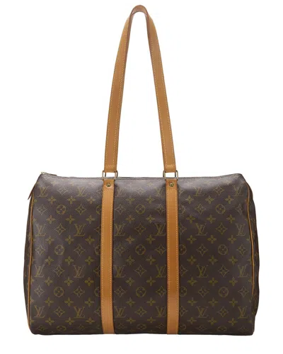 Pre-owned Louis Vuitton Brown Monogram Coated Canvas & Vachetta Leather Sac Flanerie 45 (authentic Pre-loved)