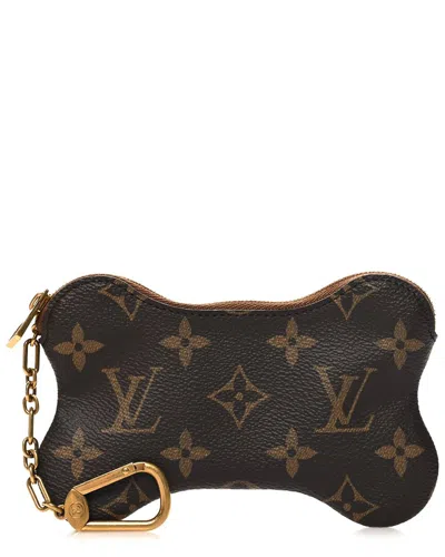 Pre-owned Louis Vuitton Brown Monogram Coated Canvas Bone Key Pouch (authentic Pre-  Loved)