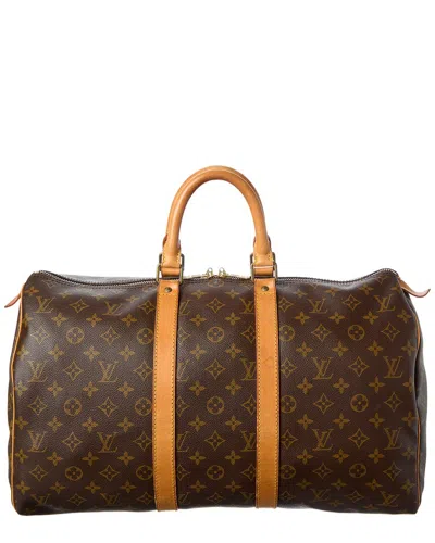 Pre-owned Louis Vuitton Brown Monogram Coated Canvas Keepall 45 (authentic Pre-loved)