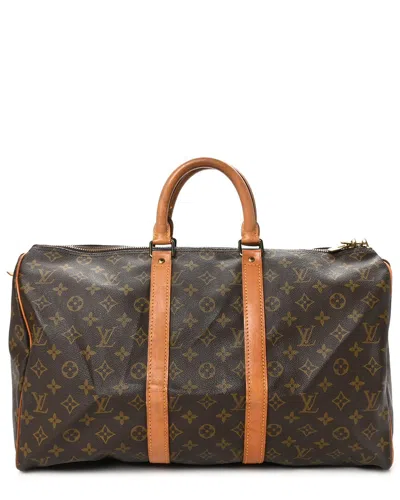 Pre-owned Louis Vuitton Brown Monogram Coated Canvas Keepall 45 (authentic Pre-loved)