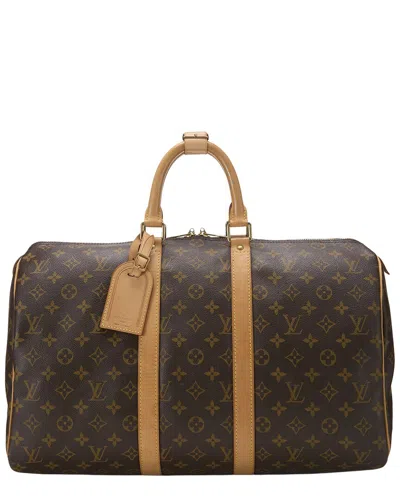 Pre-owned Louis Vuitton Brown Monogram Coated Canvas Keepall 45 (authentic Pre-loved)