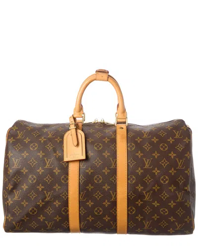 Pre-owned Louis Vuitton Brown Monogram Coated Canvas Keepall 45 (authentic Pre-loved)