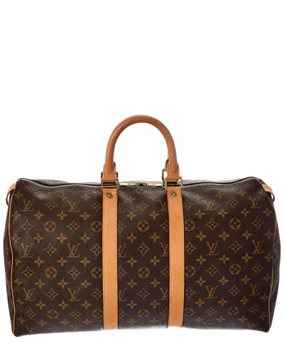 Pre-owned Louis Vuitton Brown Monogram Coated Canvas Keepall 45 Mss (authentic Pre-loved)