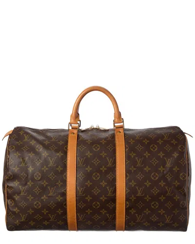Pre-owned Louis Vuitton Brown Monogram Coated Canvas Keepall 50 (authentic Pre-loved)