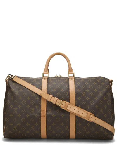 Pre-owned Louis Vuitton Brown Monogram Coated Canvas Keepall Bandouliere 50 (authentic  Pre-loved)