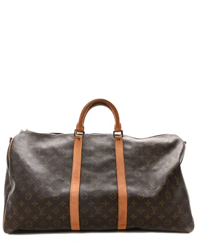 Pre-owned Louis Vuitton Brown Monogram Coated Canvas Keepall Bandouliere 55 (authentic  Pre-loved)