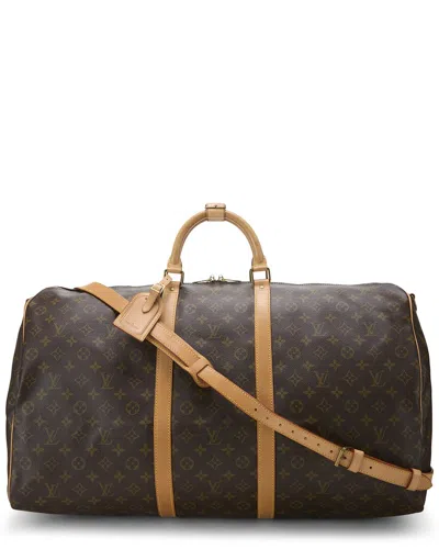 Pre-owned Louis Vuitton Brown Monogram Coated Canvas Keepall Bandouliere 60 (authentic  Pre-loved)