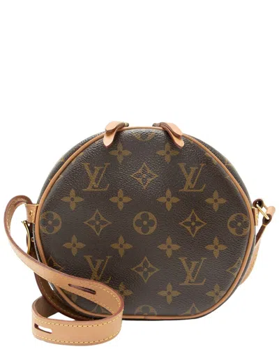Pre-owned Louis Vuitton Brown Monogram Coated Canvas, Leather Boite Chapeau Souple Pm  (authentic Pre-loved)