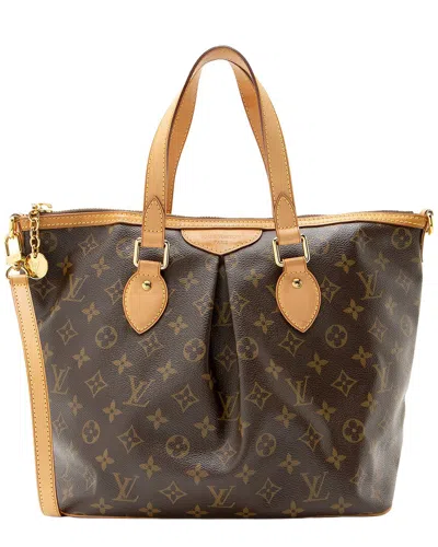 Pre-owned Louis Vuitton Brown Monogram Coated Canvas, Leather Palermo Pm (authentic Pre-  Loved)