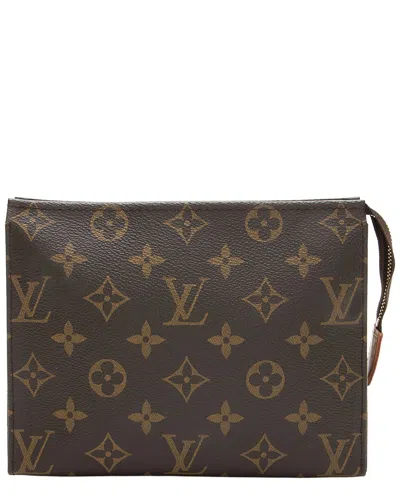 Pre-owned Louis Vuitton Brown Monogram Coated Canvas, Leather Toiletry Pouch 19  (authentic Pre-loved)