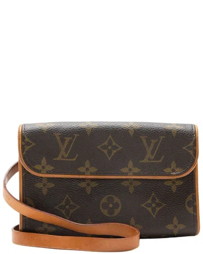 Pre-owned Louis Vuitton Brown Monogram Coated Canvas, Leather Vintage Florentine  Pochette Belt Bag (authentic
