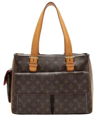 Pre-owned Louis Vuitton Brown Monogram Coated Canvas, Leather Vintage Multipli-cite  (authentic Pre-loved)