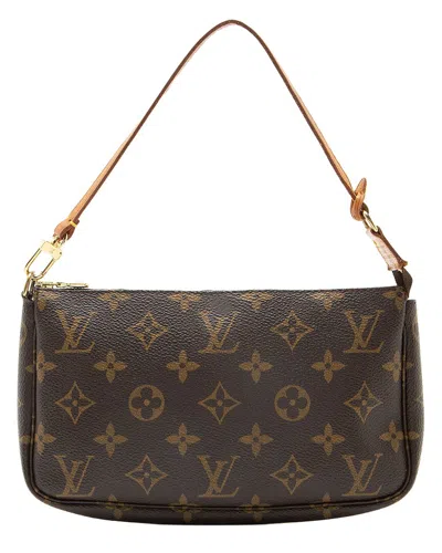 Pre-owned Louis Vuitton Brown Monogram Coated Canvas, Leather Vintage Pochette  Accessoires (authentic Pre-lov