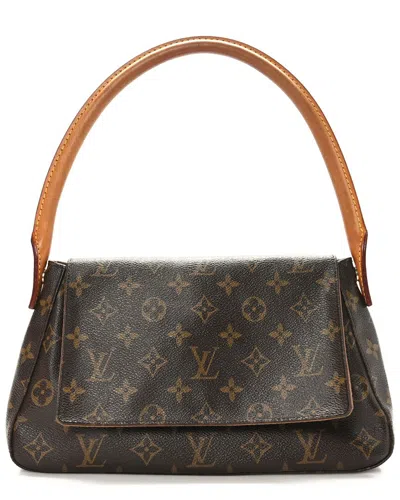 Pre-owned Louis Vuitton Brown Monogram Coated Canvas Mini Looping (authentic Pre-loved)