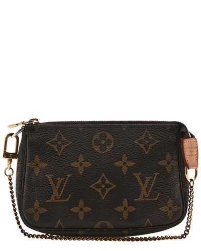 Pre-owned Louis Vuitton Brown Monogram Coated Canvas Mini Pochette Accessoires  (authentic Pre-loved)