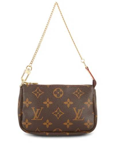 Pre-owned Louis Vuitton Brown Monogram Coated Canvas Mini Pochette Accessoires  (authentic Pre-loved)
