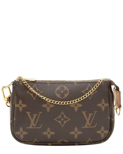 Pre-owned Louis Vuitton Brown Monogram Coated Canvas Mini Pochette Accessoires  (authentic Pre-loved)