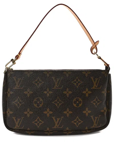 Pre-owned Louis Vuitton Brown Monogram Coated Canvas Mini Pochette Accessories (authentic Pre-loved)