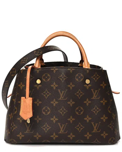 Pre-owned Louis Vuitton Brown Monogram Coated Canvas Montaigne Bb (authentic Pre-loved)