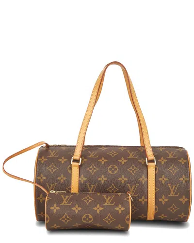 Pre-owned Louis Vuitton Brown Monogram Coated Canvas Papillon With Pouch 30 (authentic  )