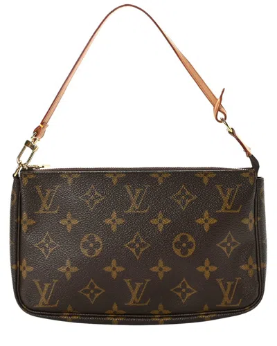 Pre-owned Louis Vuitton Brown Monogram Coated Canvas Pochette Accessoires (authentic )