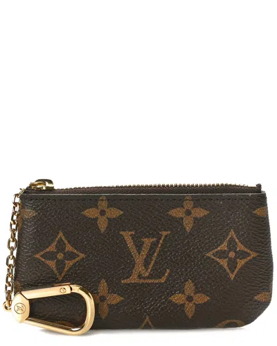 Pre-owned Louis Vuitton Brown Monogram Coated Canvas Pochette Cles (authentic Pre-loved)