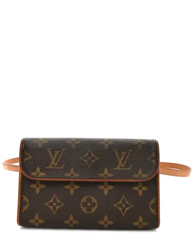 Pre-owned Louis Vuitton Brown Monogram Coated Canvas Pochette Florentine S (authentic Pre-loved)