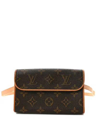 Pre-owned Louis Vuitton Brown Monogram Coated Canvas Pochette Florentine S (authentic  )