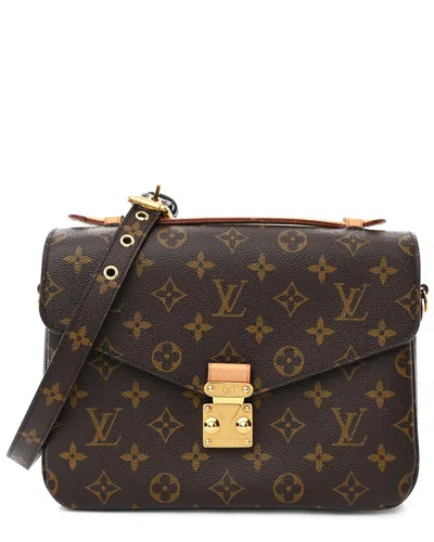 Pre-owned Louis Vuitton Brown Monogram Coated Canvas Pochette Metis (authentic Pre-loved)