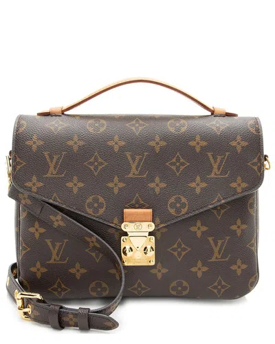 Pre-owned Louis Vuitton Brown Monogram Coated Canvas Pochette Metis (authentic Pre-loved)