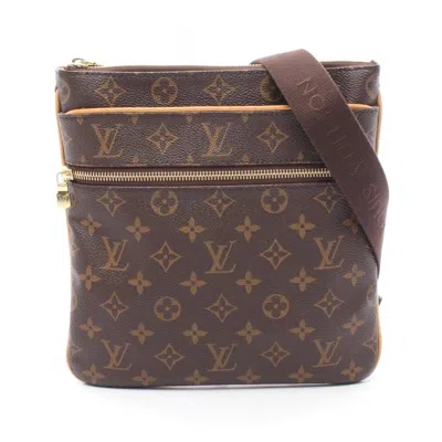 Pre-owned Louis Vuitton Brown Monogram Coated Canvas Pochette Shoulder Bag ()
