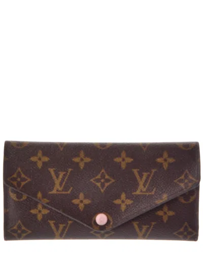 Pre-owned Louis Vuitton Brown Monogram Coated Canvas Portefeuille Josephine Trifold Long Wallet M (authentic P