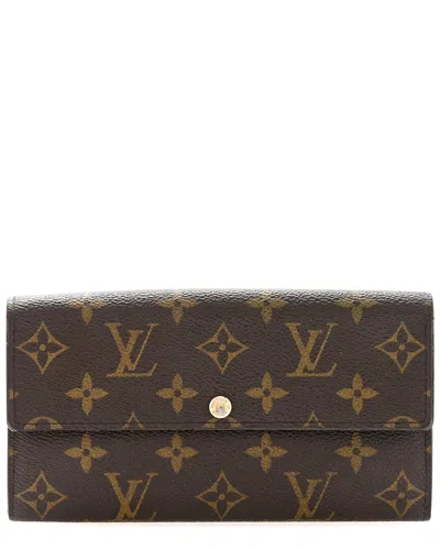 Pre-owned Louis Vuitton Brown Monogram Coated Canvas Sarah Wallet (authentic Pre-loved)
