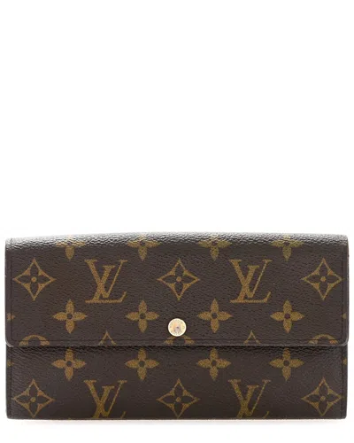 Pre-owned Louis Vuitton Brown Monogram Coated Canvas Sarah Wallet (authentic Pre-loved)
