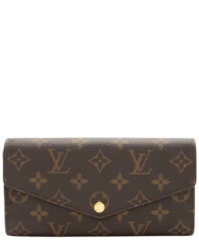 Pre-owned Louis Vuitton Brown Monogram Coated Canvas Sarah Wallet (authentic Pre-loved)
