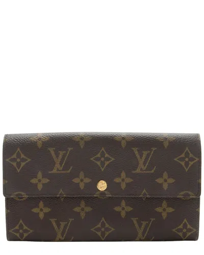 Pre-owned Louis Vuitton Brown Monogram Coated Canvas Sarah Wallet(authentic Pre-loved)