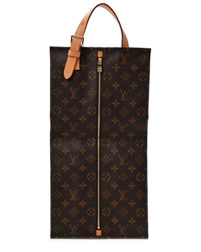 Pre-owned Louis Vuitton Brown Monogram Coated Canvas Shoe Pouch (authentic Pre-loved)