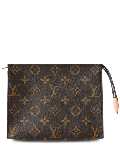 Pre-owned Louis Vuitton Brown Monogram Coated Canvas Toiletry Pouch 19 (authentic Pre-  Loved)