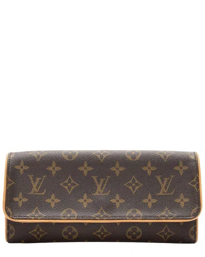 Pre-owned Louis Vuitton Brown Monogram Coated Canvas Vintage Pochette Twin Gm (authentic  Pre-loved)