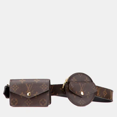 Pre-owned Louis Vuitton Brown Monogram Daily Multi Pocket 30mm Belt