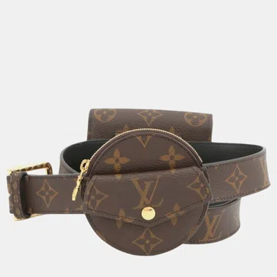 Pre-owned Louis Vuitton Brown Monogram Daily Multi Pocket 30mm Belt