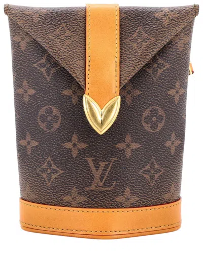 Pre-owned Louis Vuitton Brown Monogram Dust Leather Envelope Pouch (authentic Pre-loved)