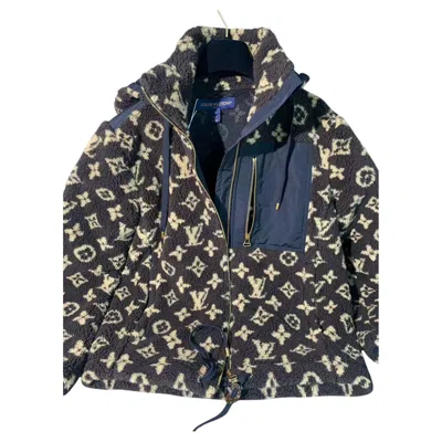 Pre-owned Louis Vuitton Brown Monogram Fleece Hooded Jacket With Nylon Pocket