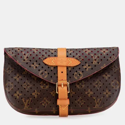 Pre-owned Louis Vuitton Brown Monogram Flore Saumur Clutch