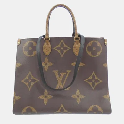 Pre-owned Louis Vuitton Brown Monogram Giant Onthego Gm Tote Bag