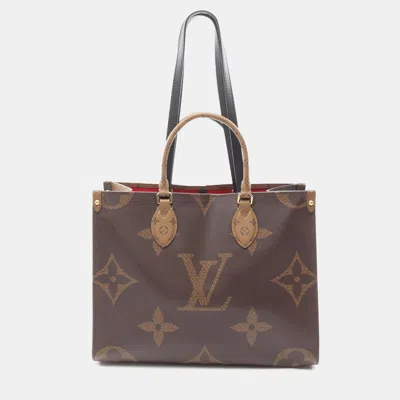 Pre-owned Louis Vuitton Brown Monogram Giant Onthego Mm